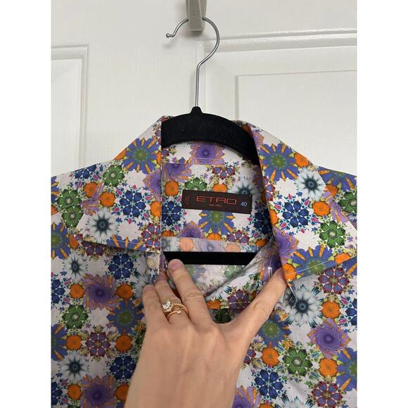 ETRO Men's Multicolor Button Down Dress Shirt - Picture 2 of 4